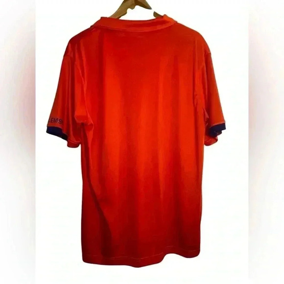 Clemson Tigers Mens Polo Shirt Orange Short Sleeve Spell Out Pullover Large - Picture 4 of 9